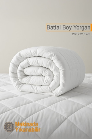 Ecotermo Battal Boy Microfiber Antialerjik Silikon Yorgan Çeyizlik Otel Yorganı 235x215 Cm Beyaz