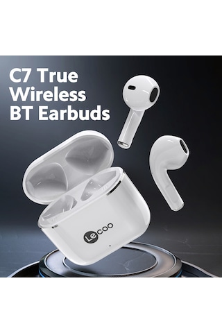 Qingmipy Lecoo C7 Bluetooth 5.1 Kulaklıklar - Yarı Girişli Spor Stili, 13mm Hoparlör, 4 Saat Çalma Süresi, Type-c Şarj, Beyaz