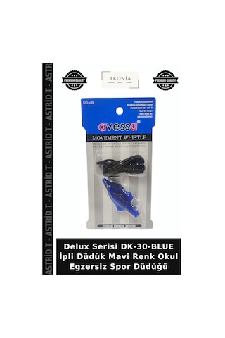 Delux Serisi Dk-30-blue İpli Düdük Mavi Renk Okul Egzersiz Spor Düdüğü