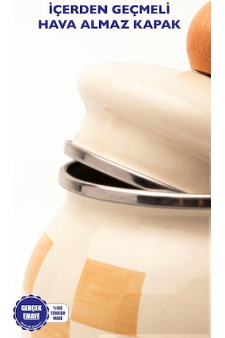 Beige Emaye Baharatlık/kavanoz Bej