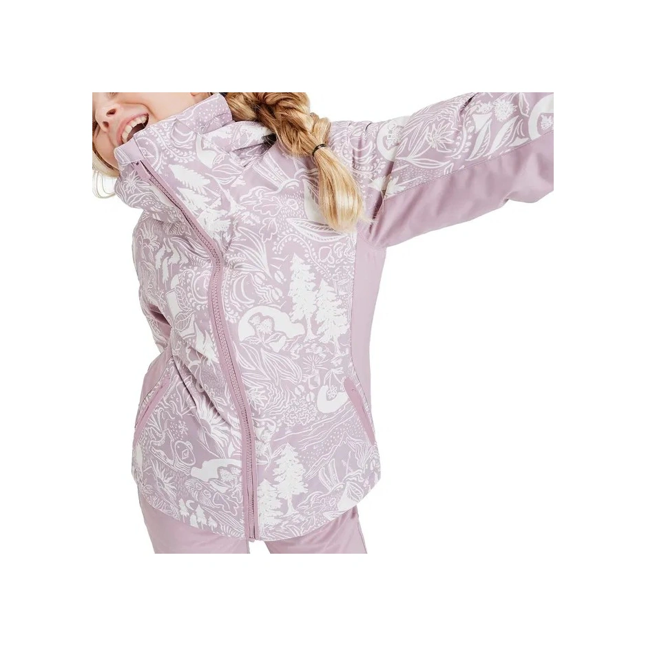 Roxy Free Jet Gırl Jk Orchid Smoke - Plaid 2 Kız Çocuk Snowboard Ceketi Ergtj03198-mgq2 Pembe