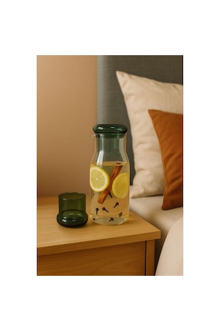 Borosilikat Cam Sürahi/başucu Sürahi, Bardaklı, 950 Ml