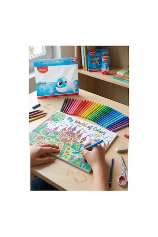 Keçeli Kalem 48 Renk 1 Paket Maped 48 Li Keçeli Kalem Canlı Ve Parlak Renkler Ocean Color Peps Yıkanabilir
