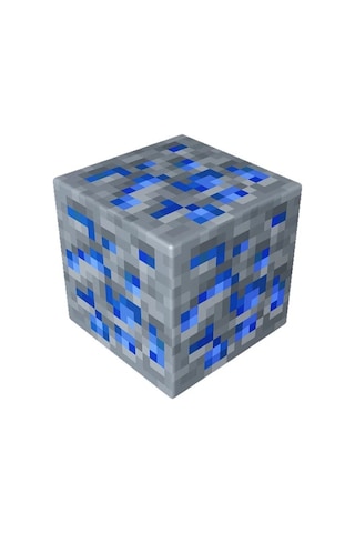 Minecraft Cevheri Taşınabilir Şarjlı Pilli Led Gece Lambası Mavi - Siyah