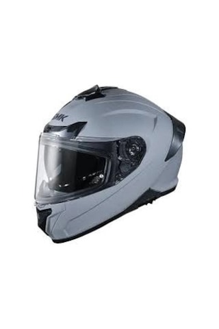 Smk Typhoon Solıd Mat Gri Kapalı Kask Güneş Vizörlü