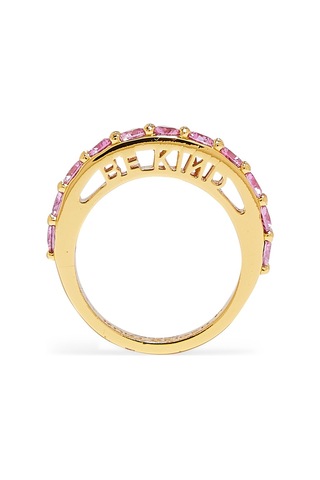 Be Kind Band Ring, Renkli Kristalli Yüzük Pembe