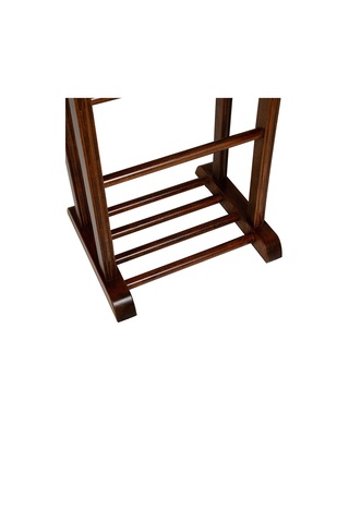 İkili Dilsiz Uşak Koyu Kahverengi Masif Ahşap Palto Ceket Cüppe Ahşap