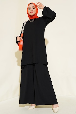 Bigdart Kadın Siyah Tunik Pantolon Alt Üst Takım 6663 001