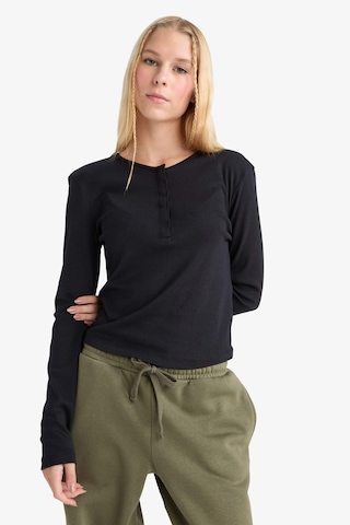 Defacto Coool Fitted Ribana Siyah Kadın Uzun Kollu T-shirt E7680ax/bk81 SIYAH