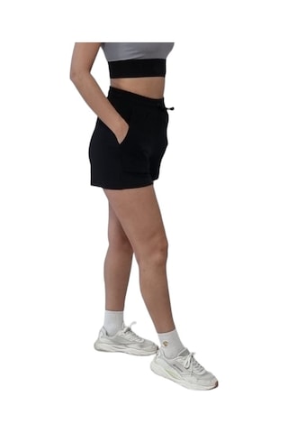 Nature The Brand Penye Kısa Şort,pamuklu Şort, Spor Koşu Fitness Şortu, Terletmez Rahat Kumaş Siyah