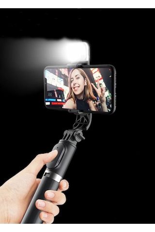 S03 Bluetooth Kontrollü Işıklı Selfie Çubuğu Tripod 700 MM