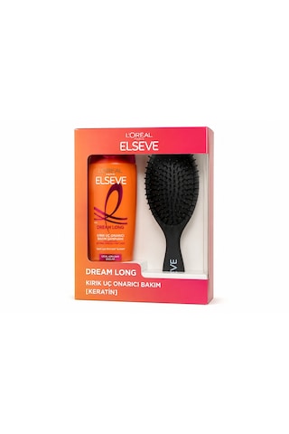 Elseve Dream Long Kırık Uç Onarıcı Bakım Şampuanı + Saç Fırçası Hediye Seti Tüm Saçlar