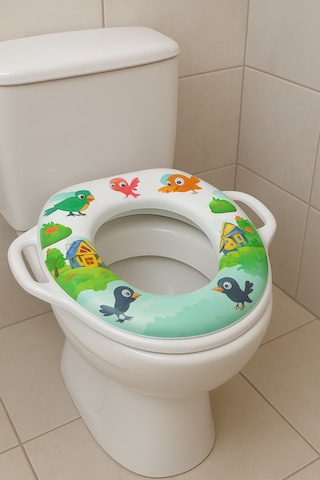 Taşınabilir Çocuk Klozet Adaptörü Kapağı Tuvalet Eğitim Oturağı Açık Gri