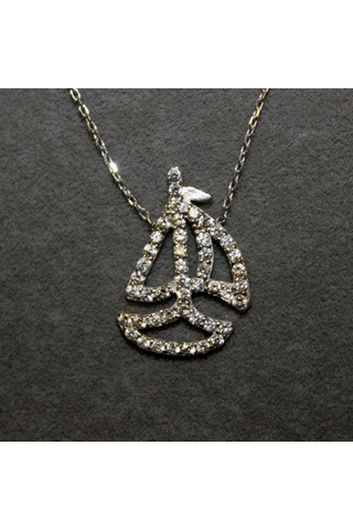 Taşlı Gümüş Kolye (400159045)