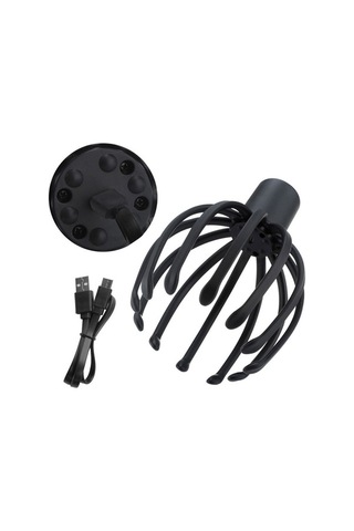 Novahub Elektrik Kaçağı Masajı Titreşimli Rölyefi Saç Kazandırıcı Multi-claw Stres Rölyefi, Boyut: 3 Dişli Siyah Siyah