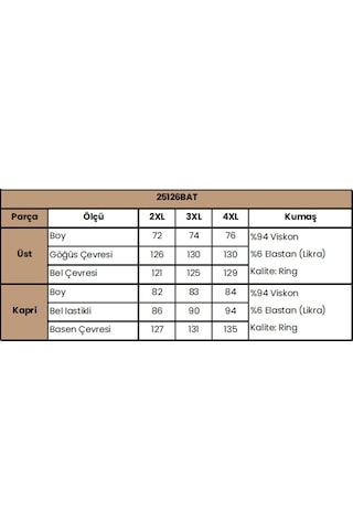 Monamise Kadın Desenli Kısa Kollu V Yaka Büyük Beden Kapri Takımı 25126bat. Yeşil