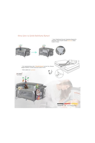 Holmer Maxi Comfort Coolstyle Anne Yanı Deluxe Kumaş Premium Dönenceli Oyun Parkı Bej