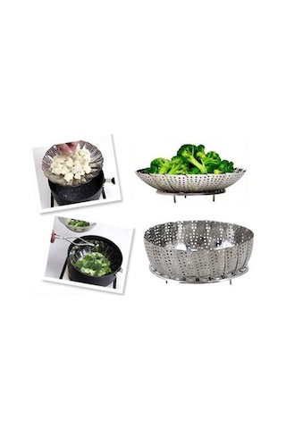 Büro Ev Ofis Mutfağı İçin Metal Katlanır Buharda Pişirme Aparatı Haşlama Sepeti