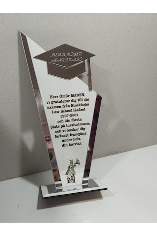 Hukuk Mezuniyeti Adalet Temalı Mdf-pleksi Plaket -madalya Çok Renkli