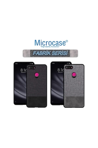 Microcase Xiaomi Mi 8 Lite Fabrik Serisi Kumas & Deri Desen Kilif 377777796
