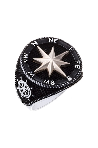 925 Ayar Gümüş Pusula Denizci Erkek Yüzük