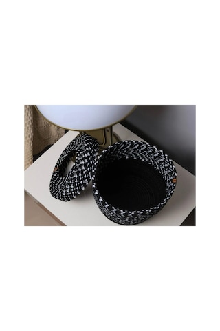 Jüt, Hasır, Çöp Kovası, Mutfak Çöp Kovası, Banyo Çöp Kovası, Doğal, Natürel, Jüt Kova, Modern Kova Siyah Siyah