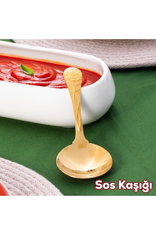 Porsima 5217 Metal Gold Sos Kaşığı Kepçe 13cm