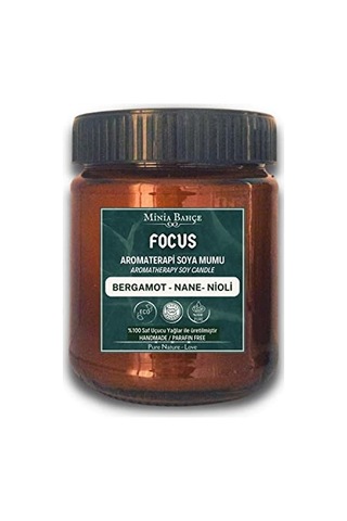 Minia Bahçe Bitki Sanat Atölyesi Aromaterapi Soya Mum, Focus Konsantrasyonlanma , 150gr Diğer