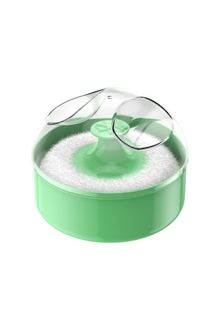 Sones Kuaför Salonu Temizliği Kuru Toz Mendil Bebek Talk Pudrası Puff Kutusu Yeşil