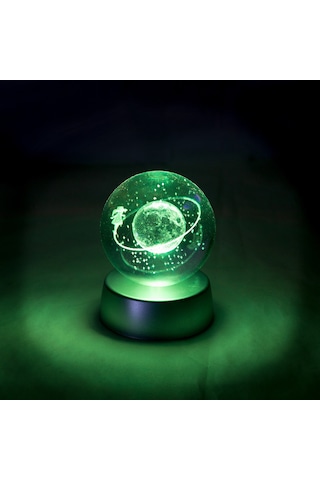 Cam Küre Işıklı Renk Değiştiren Küre Yörüngede Dolaşan Prenses