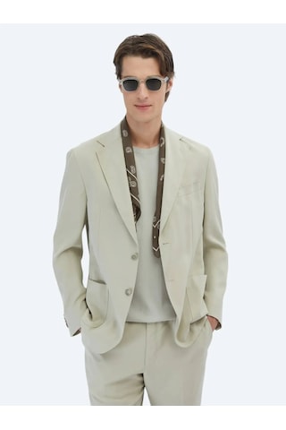 Kip Bej Düz Modern Fit Takım Elbise Bej