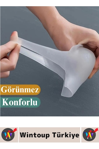 Wintoup Ayakkabı İçinde Belli Olmaz Rahat Konforlu Boy Uzatıcı Esnek Silikon Ayak Topuk Yükseltici 4 Çift
