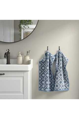 Ikea Pılguldmal Mavi-beyaz 30x50 Cm El Havlusu 2 Adet Beyaz - Mavi