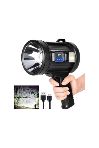 Welcomein Şarj Edilebilir Solar Spot Işığı Avcılık El Feneri Led Mavi