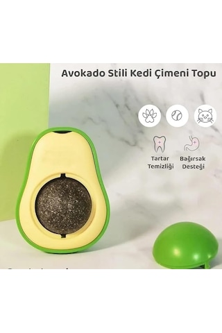 Orret Home Avokado Kedi Nanesi Kedi Otu Topu Kedi Oyuncağı Yapışk