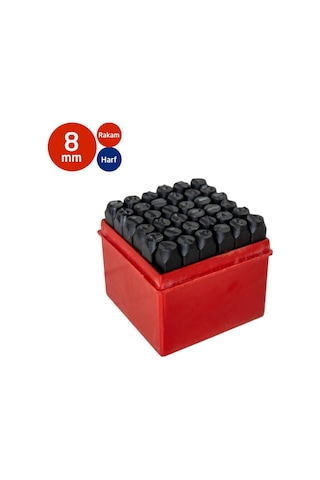 Partner Pt03045 Çelik Harf Rakam Zımba Takımı 8 Mm 36 Parça