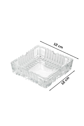 Porsima Klk-02 Kristal Cam Kare Küllük 12x12 Cm Şeffaf Lüks Küllü