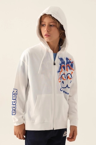 Kappa Erkek Çocuk Fullzıp Sweatshırt - Beyaz