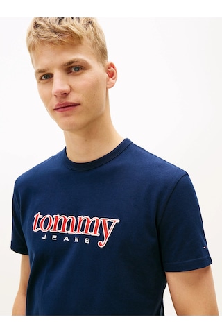 Tommy Hilfiger Tjm Normal Kesim Aplikeli Grafik Baskılı Erkek Mavi T-shirt Dm0dm22719c1g Mavi