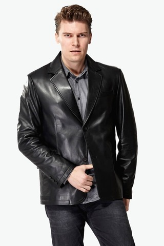 Deriza Garmini Hakiki Kuzu Derisi Blazer Erkek Ceket Siyah