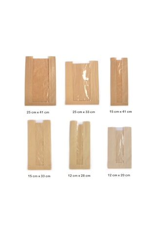 Anadolu Kağıtçılık Pencereli Şamua Kraft Kese Kağıdı 10 Kg 15 Cm X 41 Cm