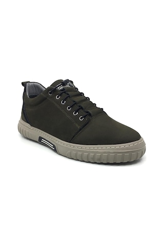 Taşpınar Ayakkabı Taşpınar 5600 %100 Nubuk Deri Ortopedik Erkek Rahat Günlük Spor Sneaker Yeni Sezon Ayakkabı 40-44 Haki