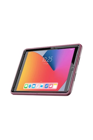 Zenviya21 Apple iPad Uyumlu 10.2 7.nesil Kılıf Hand Strap Tablet Kılıfı - Mürdüm Zenya785 Arka Kapak