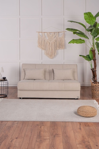 Kilim Mobilya Robin Kanepe Üç Kişilik Çift Kişilik Yatak Olabilen Kanepe Bej Bej