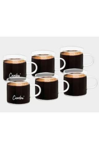 Cambu Borosilikat Espresso Bardağı Cam 6'lı 125 Ml Şeffaf