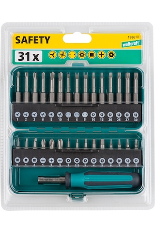 Wolfcraft 1386000 Tornavida Bits Uç Seti 31p