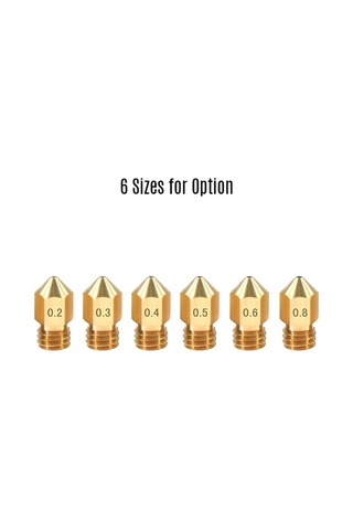 Flybuy 0.2mm Çıkış Çapı Aibecy 3d Yazıcı Nozulu, 1.75mm Filament Uyumlu, Cr-10 & Ender-3 İçin M6 Pirinç Malzeme