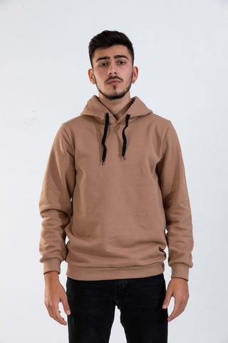 Rafcoll Ünisex Camel Kapşonlu Sweathırt Camel
