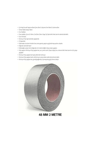 Tesisat Çatı Pencere Karavan Tekne Hortum Boru İzolasyon Tamir Bandı Sızdırmaz Sakız Bant 2 Mt 48mm