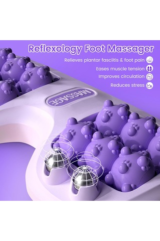 Geeroyoo Mor Ayak Tabanı Fasya Gerginliği Ve Ağrısı Alıcı Masaž Aleti - Dairesel Hareketli, Her Zaman Ve Her Yerde Kullanın, Ana Ağrı Noktalarını Tamamen Kapsar Mor